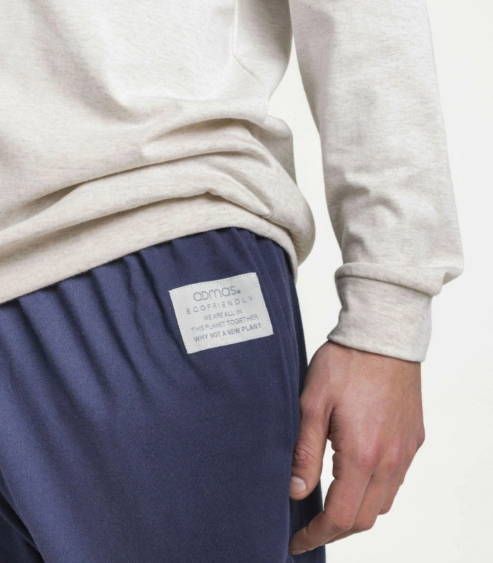 Pijama Hombre New Plan Beige Planetary Manga Larga