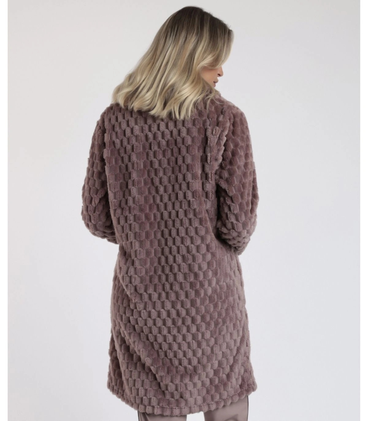 Bata Mujer Admas Soft Sleep Moka Jacquard Manga Larga