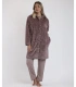 Bata Mujer Admas Soft Sleep Moka Jacquard Manga Larga