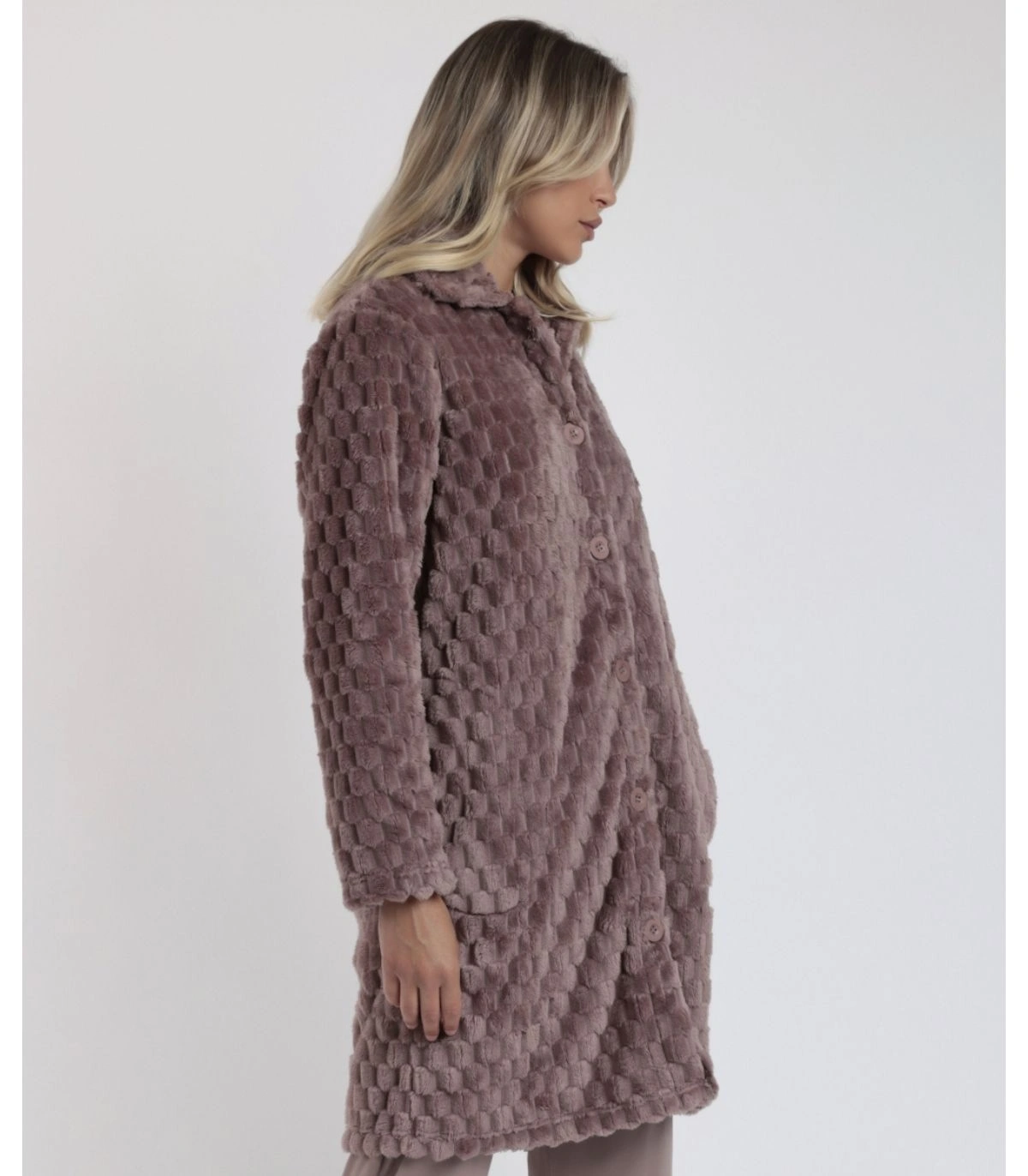 Bata Mujer Admas Soft Sleep Moka Jacquard Manga Larga