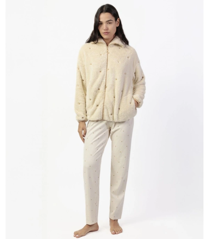 Bata Mujer Admas Stripes And Stars Borreguito Beige