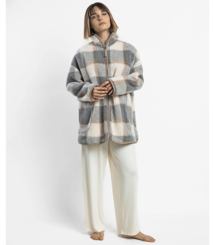 Bata Mujer Sherpa Cuadros Dolce Home Admas