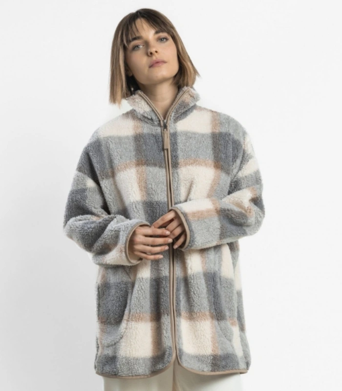 Bata Mujer Sherpa Cuadros Dolce Home Admas