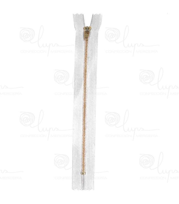 Cremallera Metal Cerrada Malla 3 Dientes Dorados