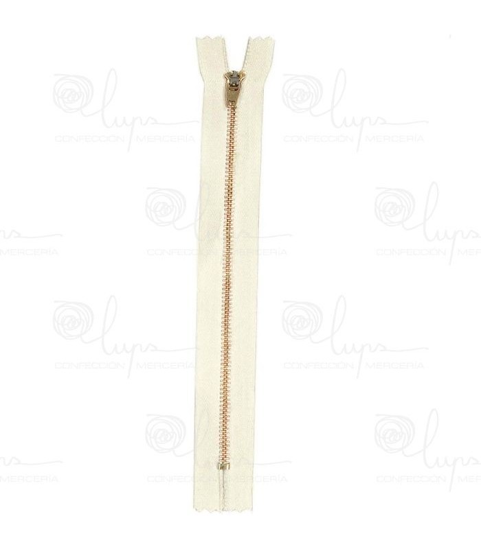 Cremallera Metal Cerrada Malla 3 Dientes Dorados