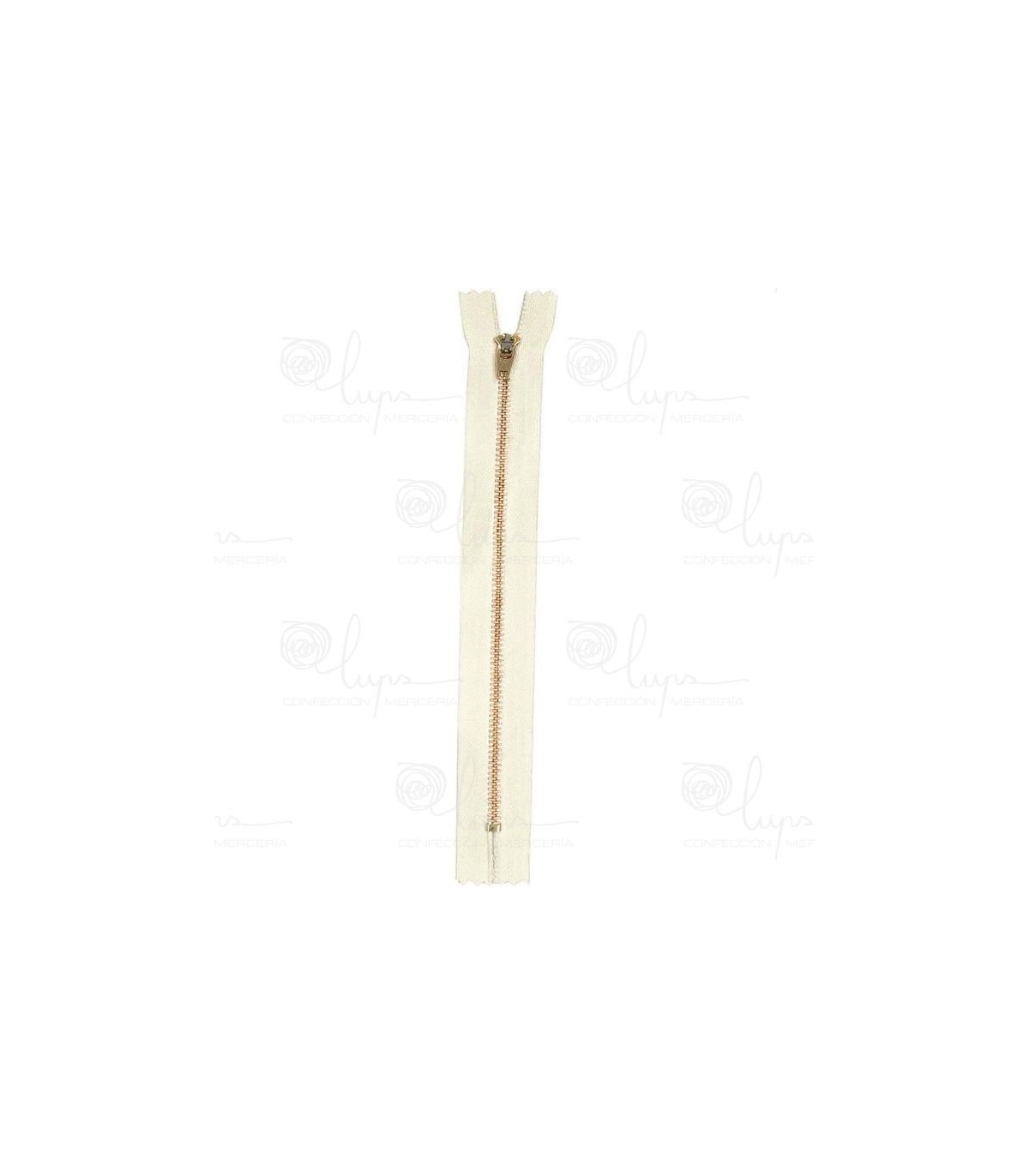 Cremallera Metal Cerrada Malla 3 Dientes Dorados