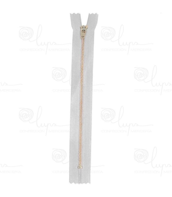 Cremallera Metal Cerrada Malla 3 Dientes Dorados