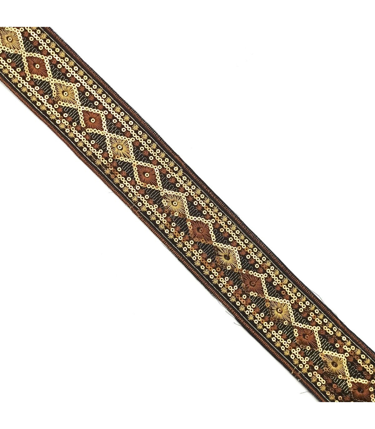 Galón de Lentejuelas Bordadas de 5 cm Cinta Decorativa Brillante y Ligera - Varios Colores