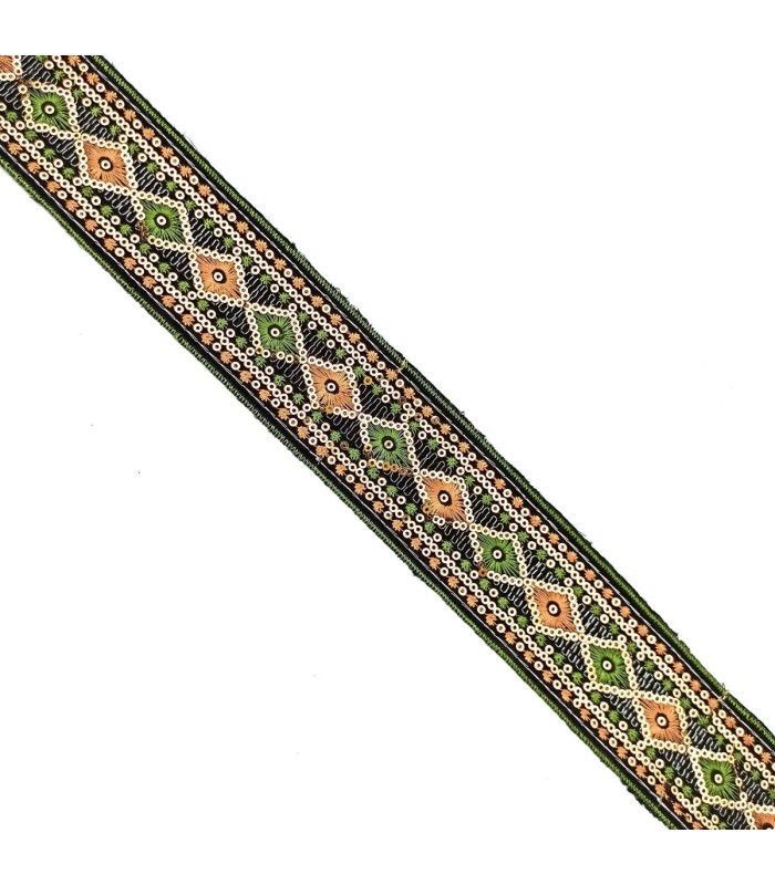 Galón de Lentejuelas Bordadas de 5 cm Cinta Decorativa Brillante y Ligera - Varios Colores