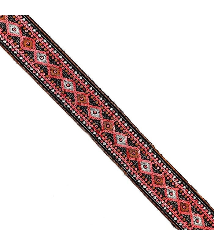 Galón de Lentejuelas Bordadas de 5 cm Cinta Decorativa Brillante y Ligera - Varios Colores