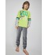 pijama niño tundosado Y WAS BORN color pistacho gris Tobogan