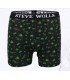 Boxer estampado PEACE Steve Wolls en color negro con hojas verdes