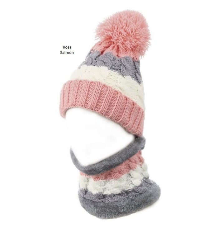Conjunto Juvenil Gorro y Cuello de Lana Fantasía Ochos Mafram