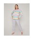 Pijama Mujer Algodón Felpa Rayas Pink 55652 Smiley