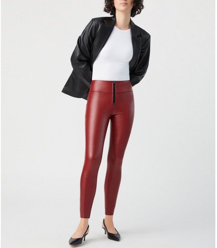 Legging Térmico Efecto Cuero Ysabel Mora | Pantalón Elástico con Cremallera Central 70281