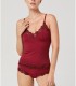 Camiseta granate de encaje para mujer con tirantes Ysabel Mora modelo 19271