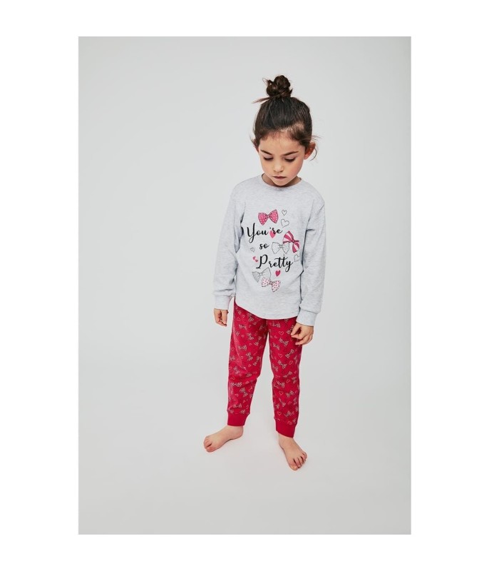 Pijama Niña Tobogán "Pretty" Algodón Suave y Puños Adaptables