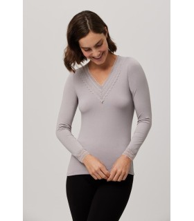 Camiseta Mujer Térmica Manga Larga Cuello Pico 70012 Ysabel Mora