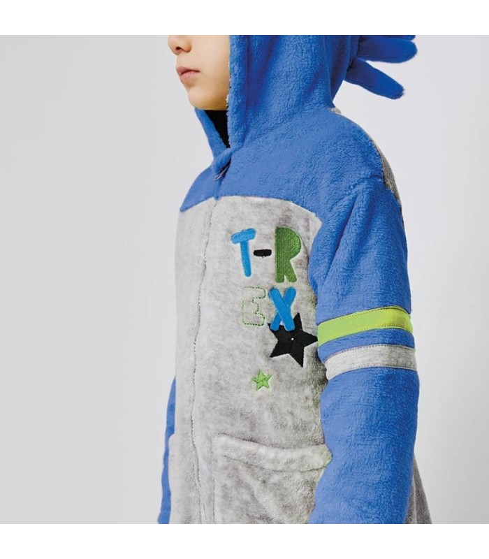 Bata Infantil Niño Coralina "T-REX" Azul