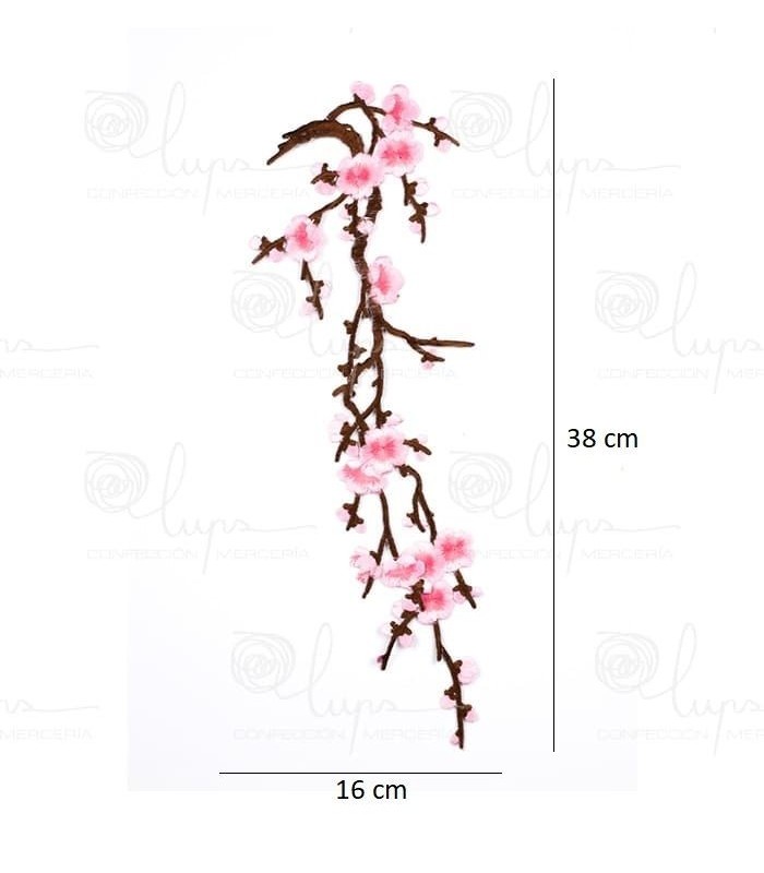 Aplicación Bordada Termoadhesiva Flor Cerezo